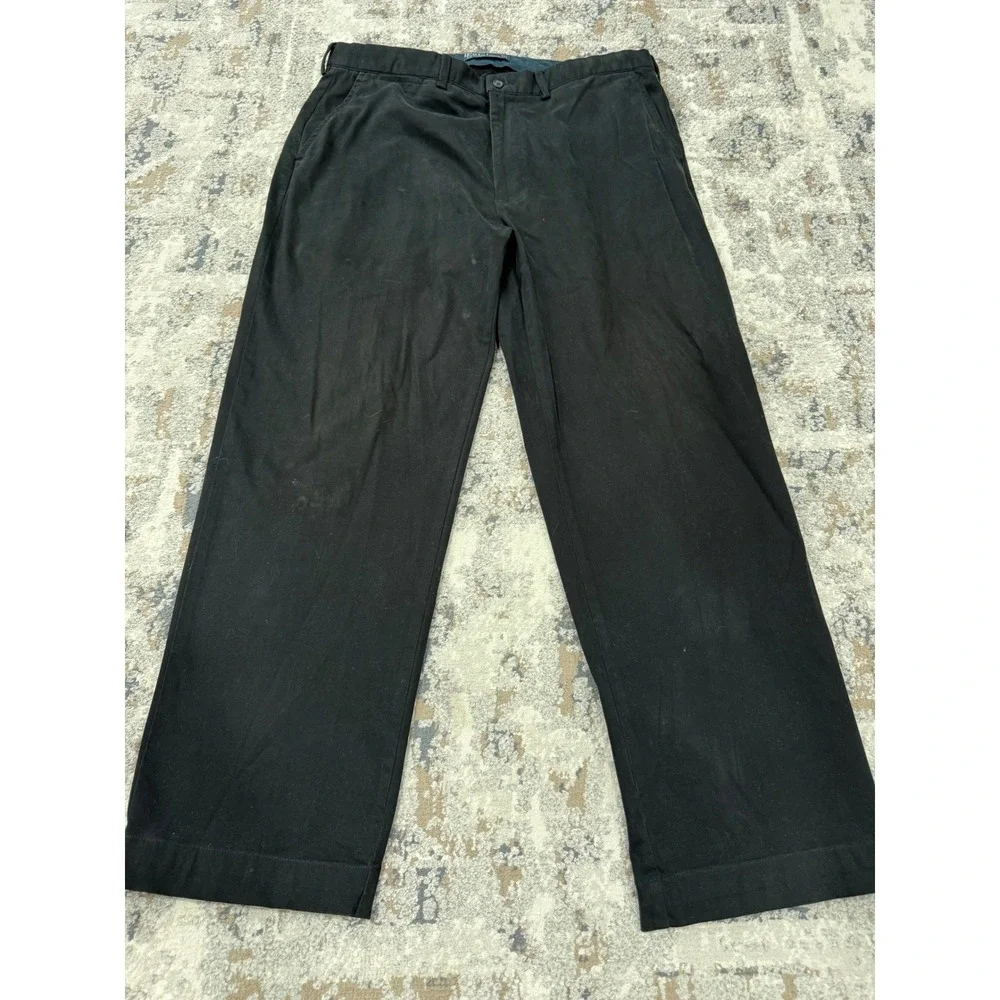 Polo Ralph Lauren Mens Black Straight Leg Chino Pants 36x30 Cotton Stretch